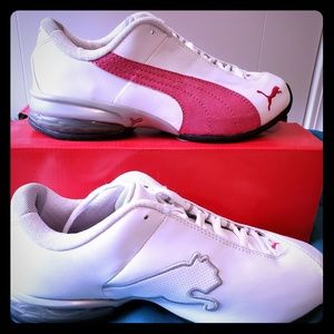 NIB pink and white Puma shoes